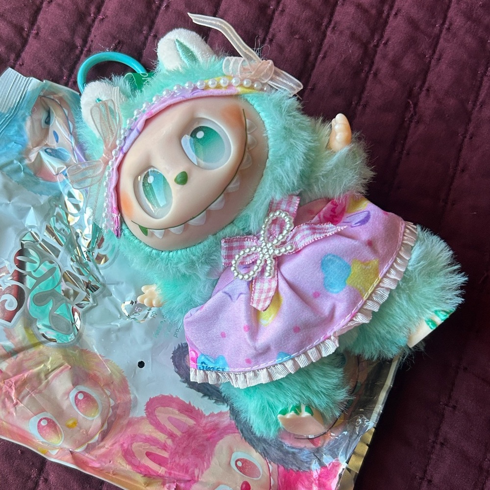 Adorable Plush Monster Toy with Dress - Picture 2 of 2